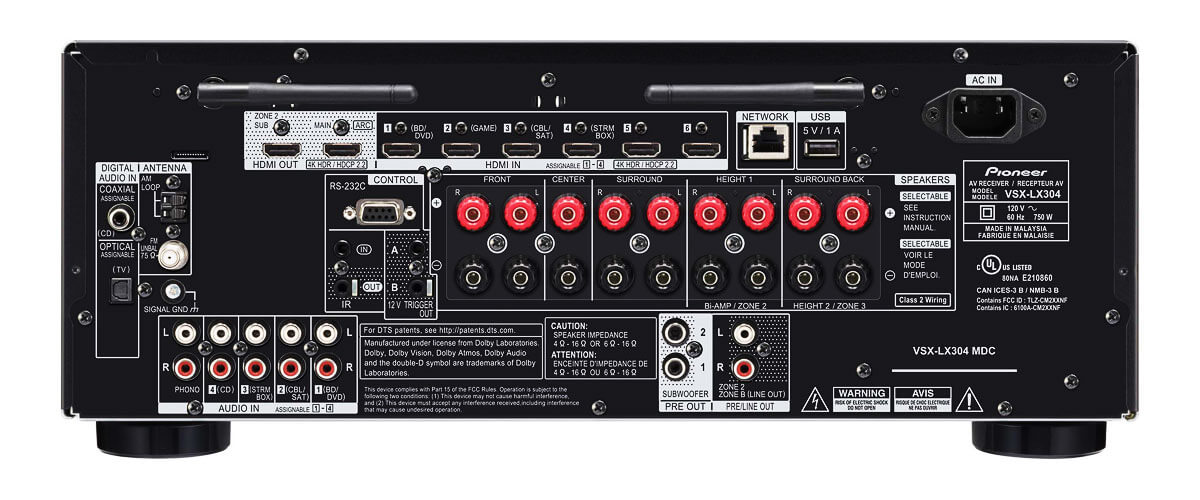 Pioneer Elite VSX-LX305 back