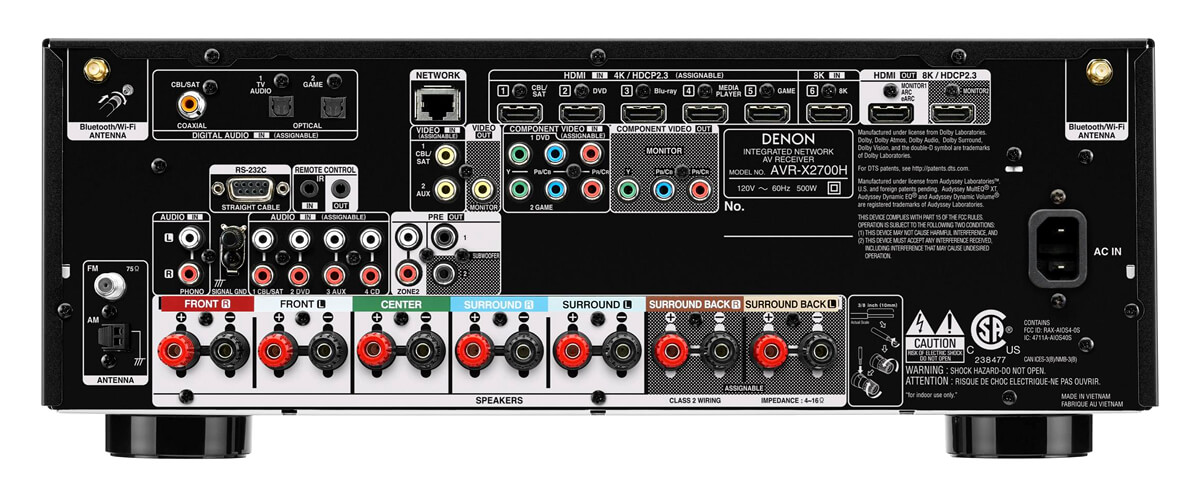 Denon AVR-X2700H specifications